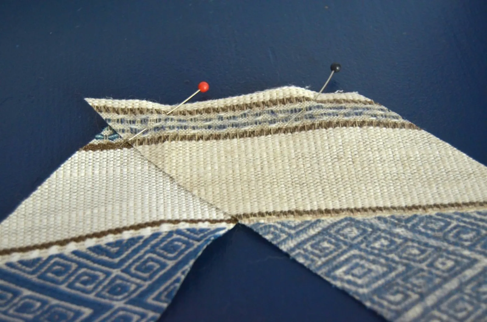 pin bias strips end to end