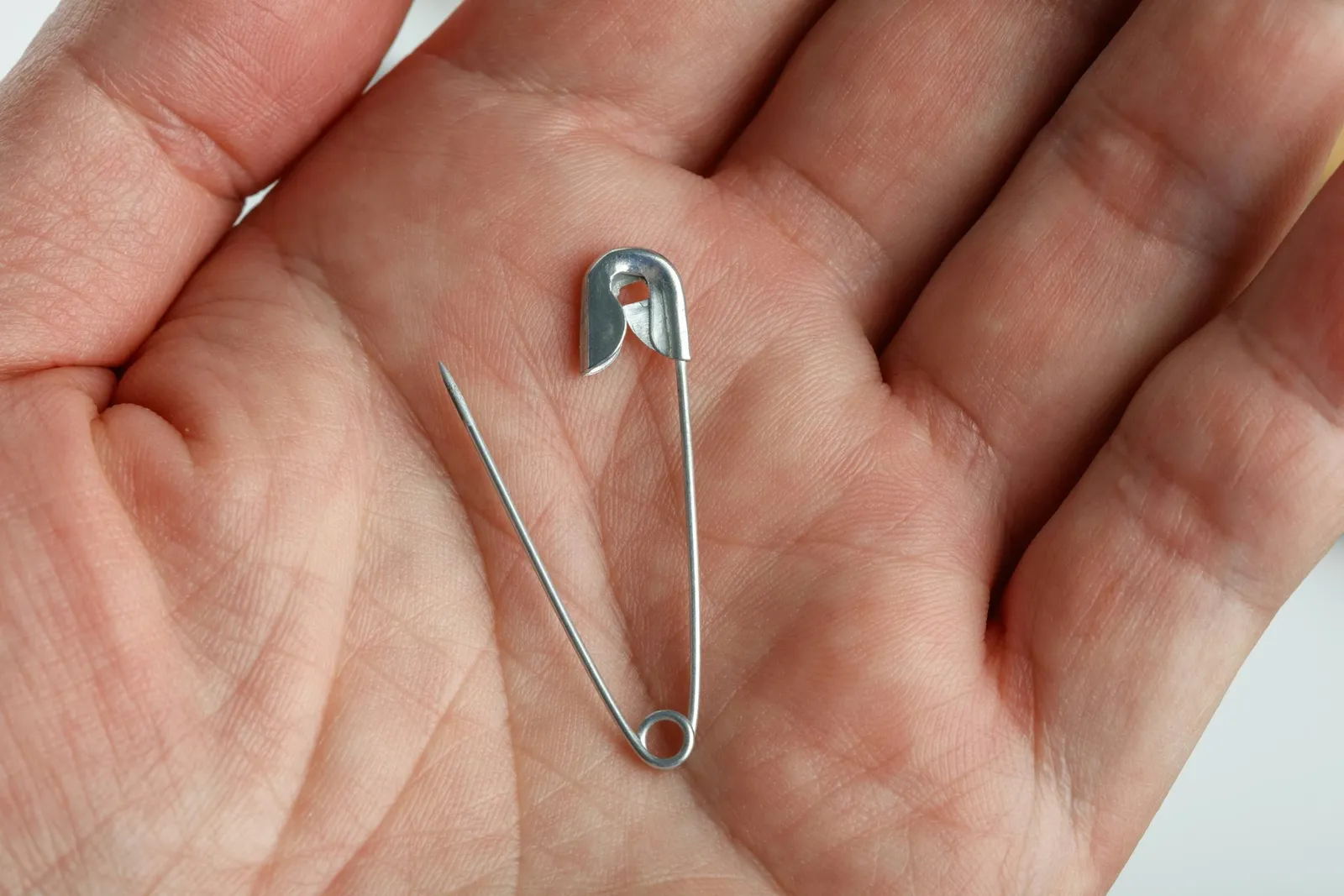 silver safety pin