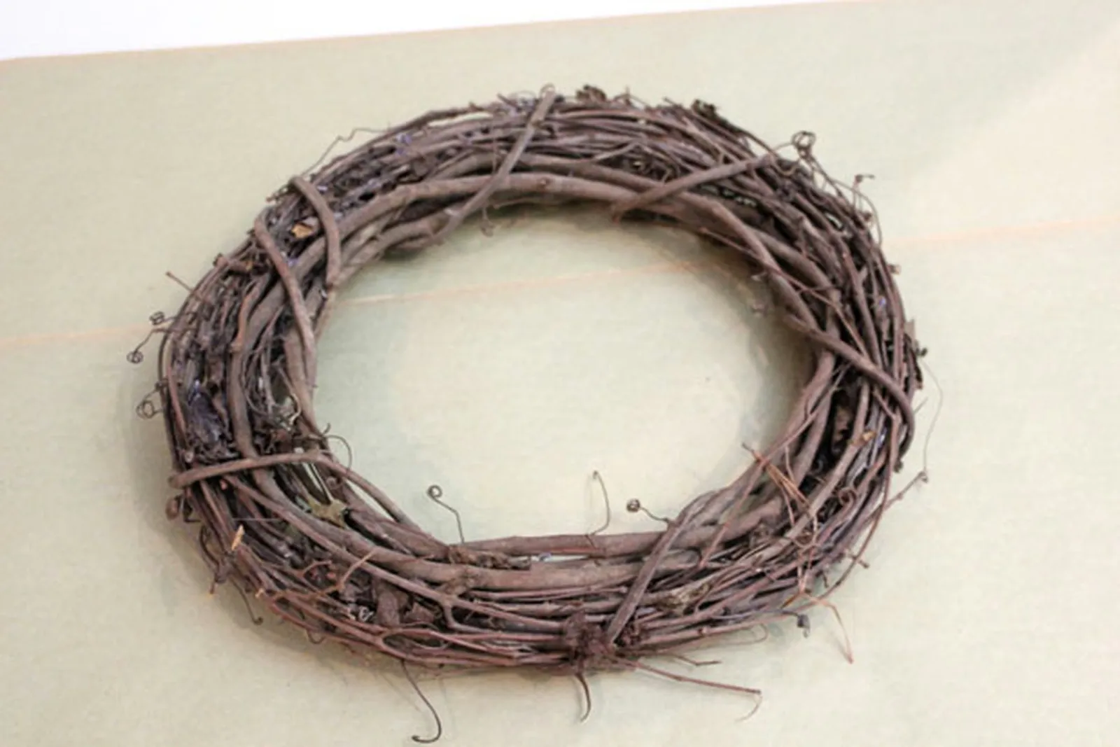 Start with a grapevine wreath form.
