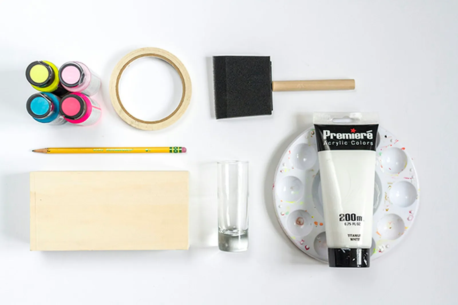 Begin the project by purchasing and laying out all of the necessary supplies.