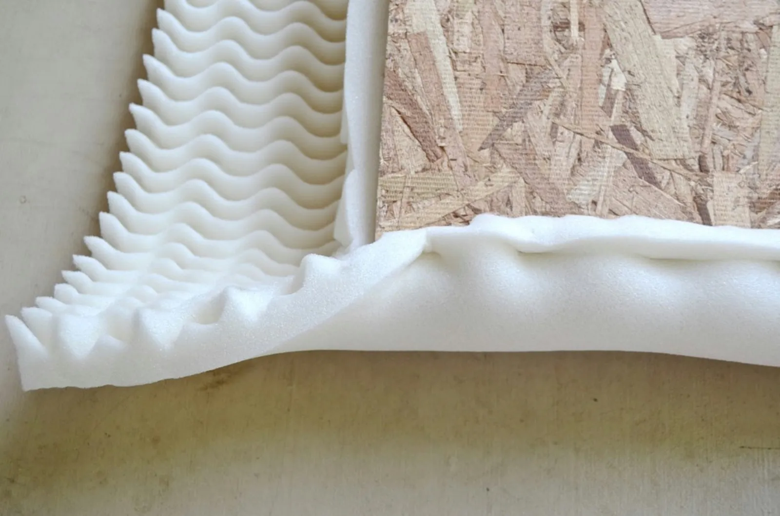 staple foam around plywood seat