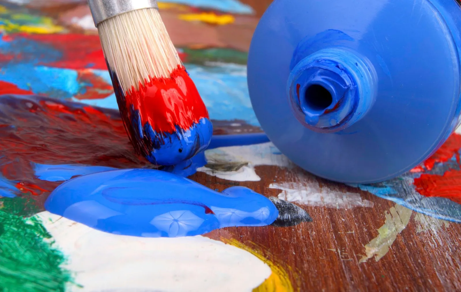 Artists paintbrush and paint