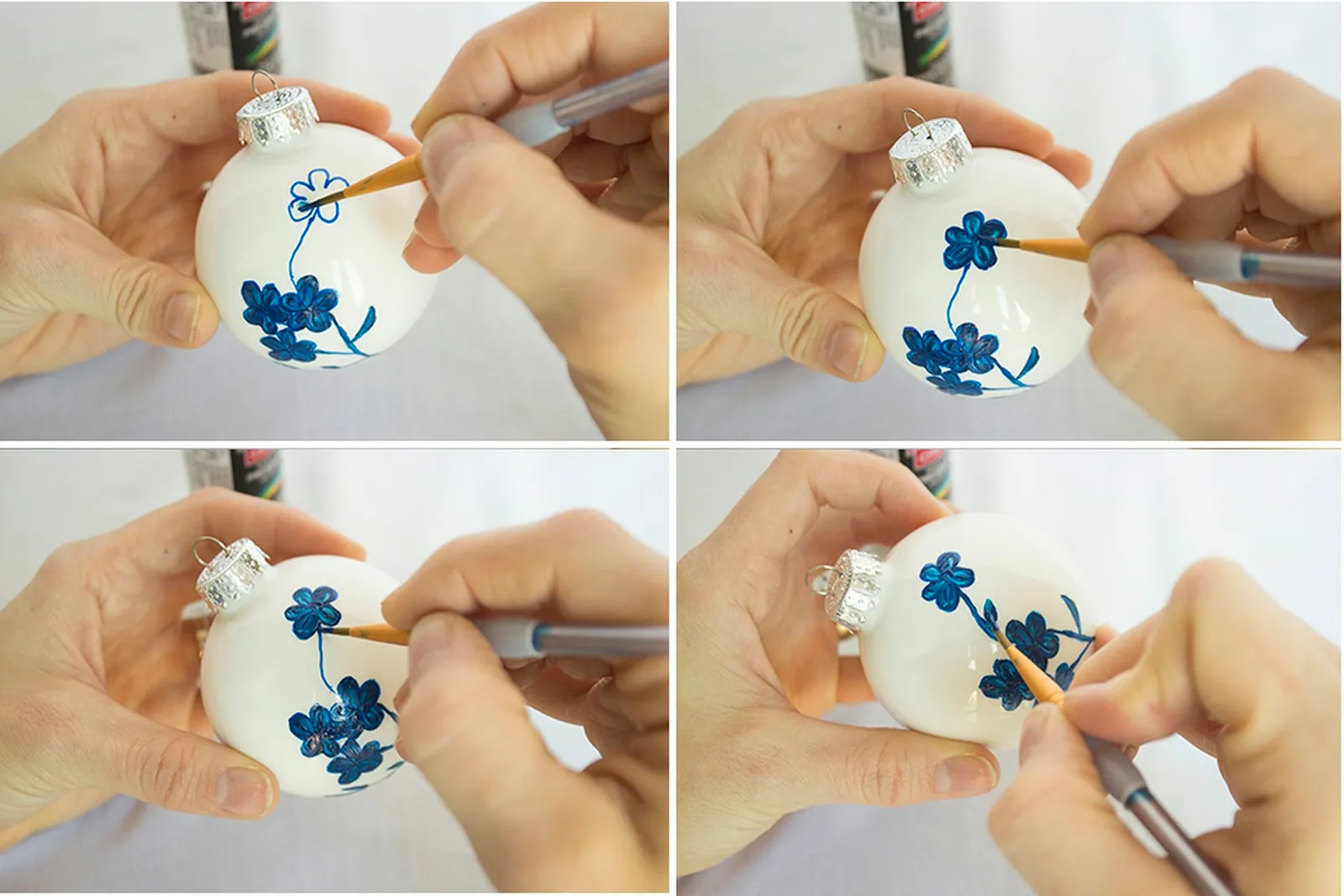 Filling in flower and drawing stem with leaf.