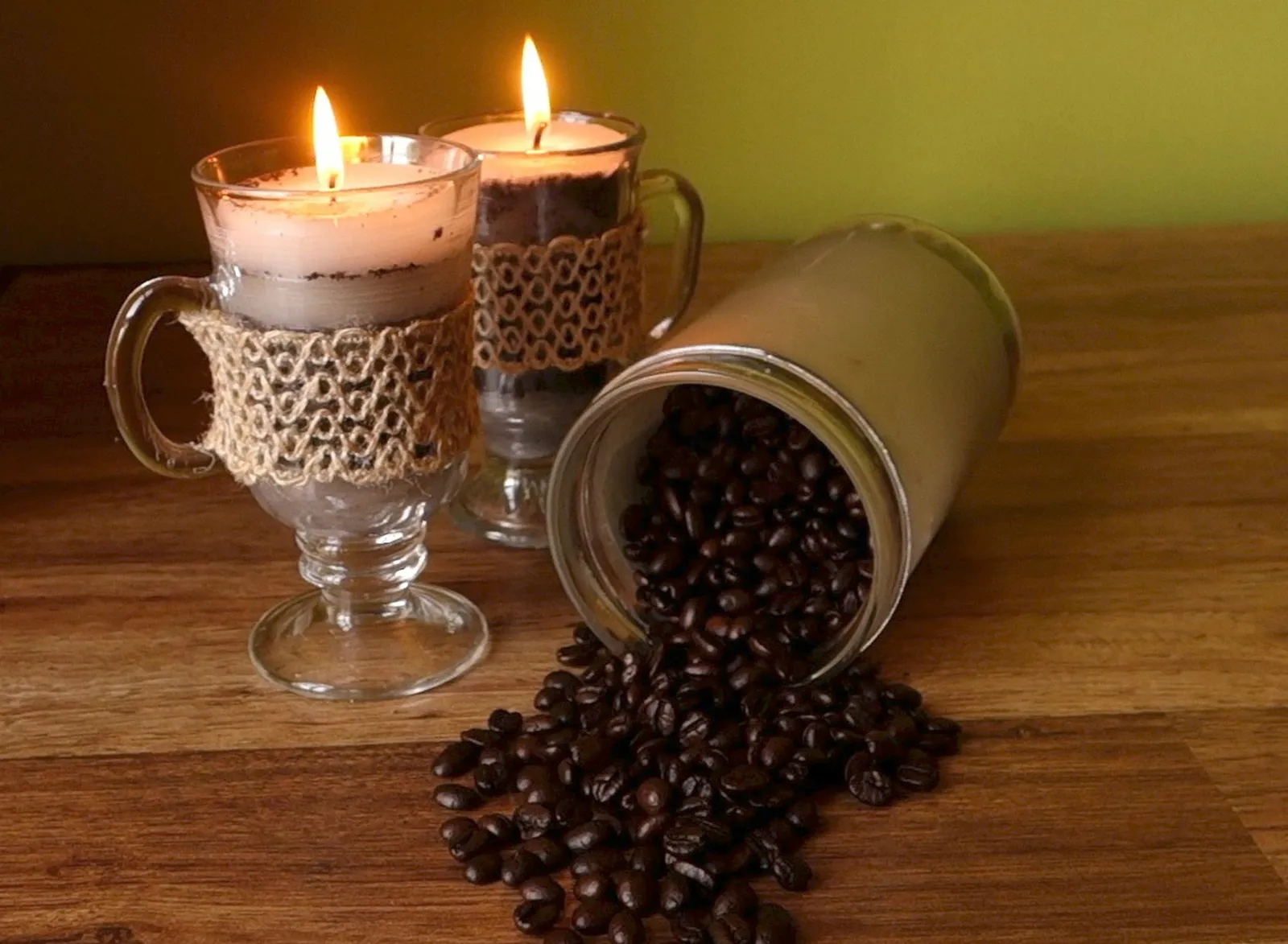 DIY Coffee-Scented Candles from Leftover Wax