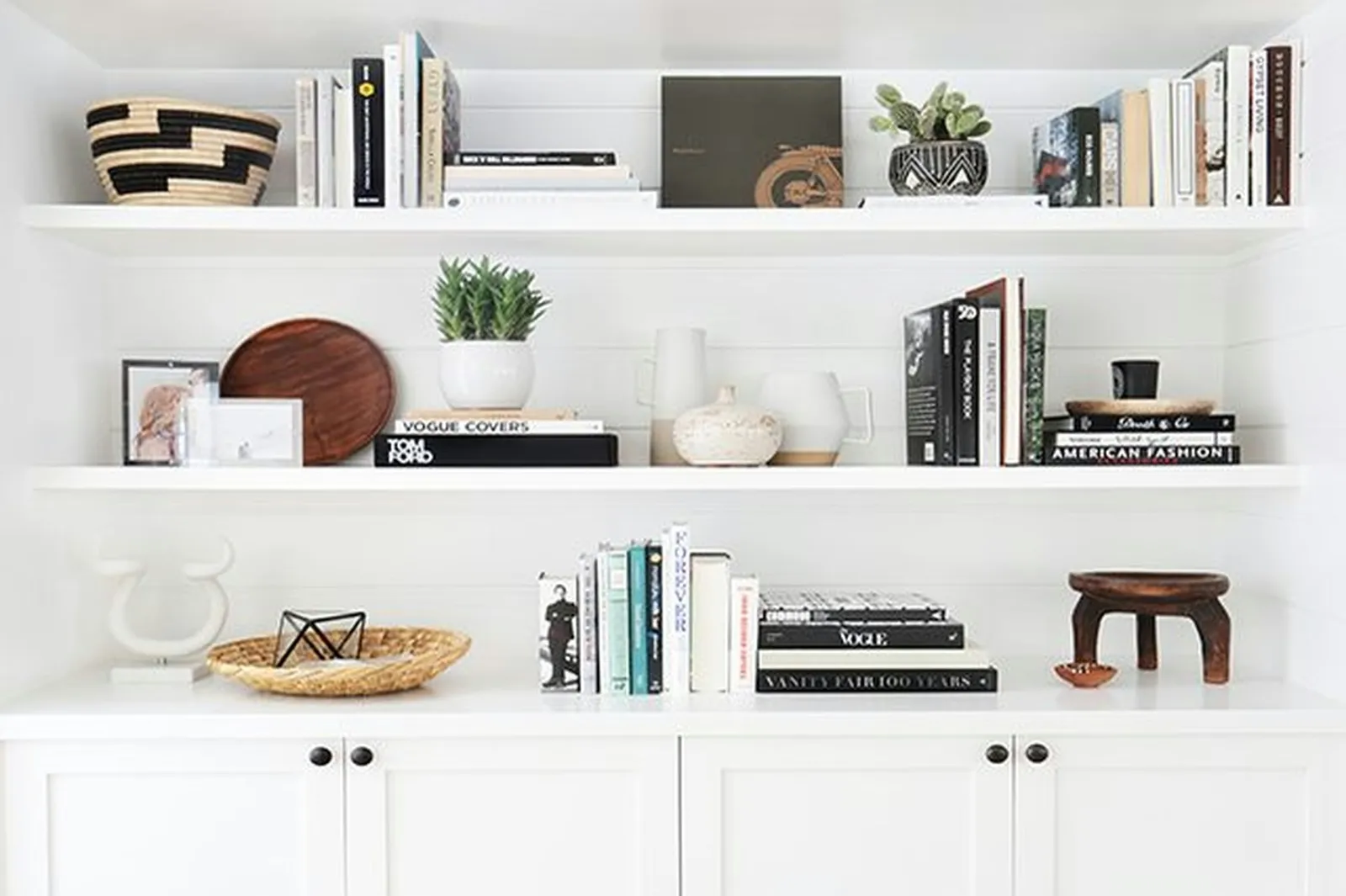 styled bookshelf