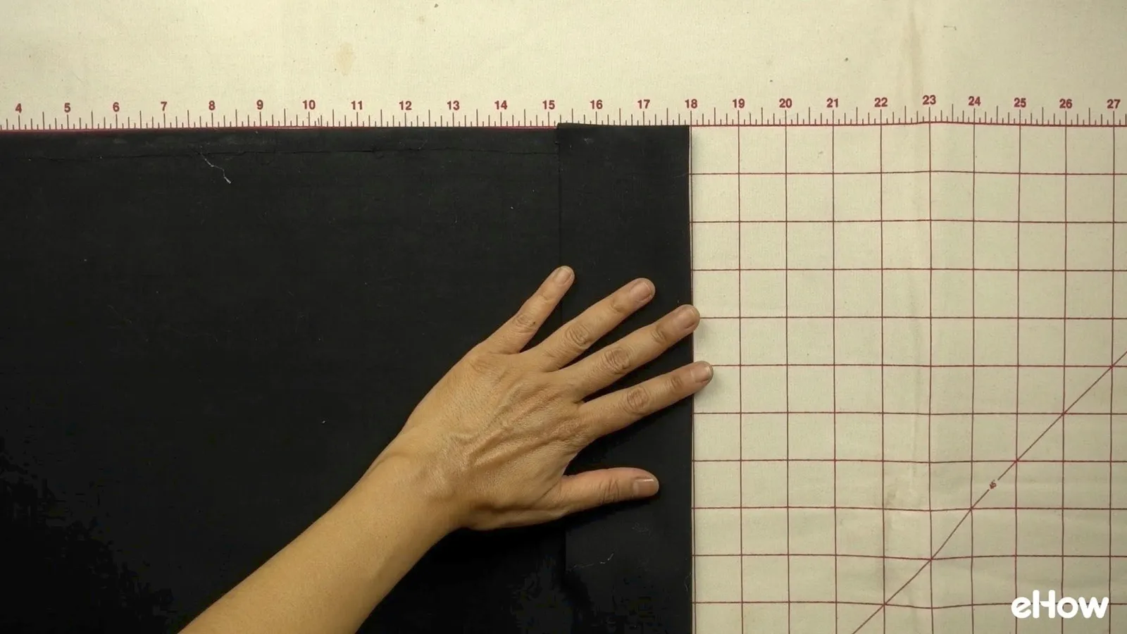 Making rod pocket for DIY mudcloth-inspired wall hanging.